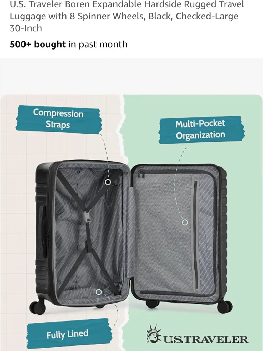 U.S. Traveler expandable hardside